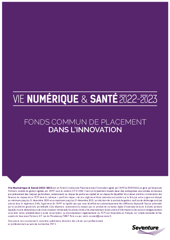 FCPI Vie Numérique & Santé 2022-2023 (Part A) (FR001400C2J8)